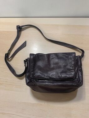 Stone Mountain Accessories Dark Brown Leather Crossbody Bag